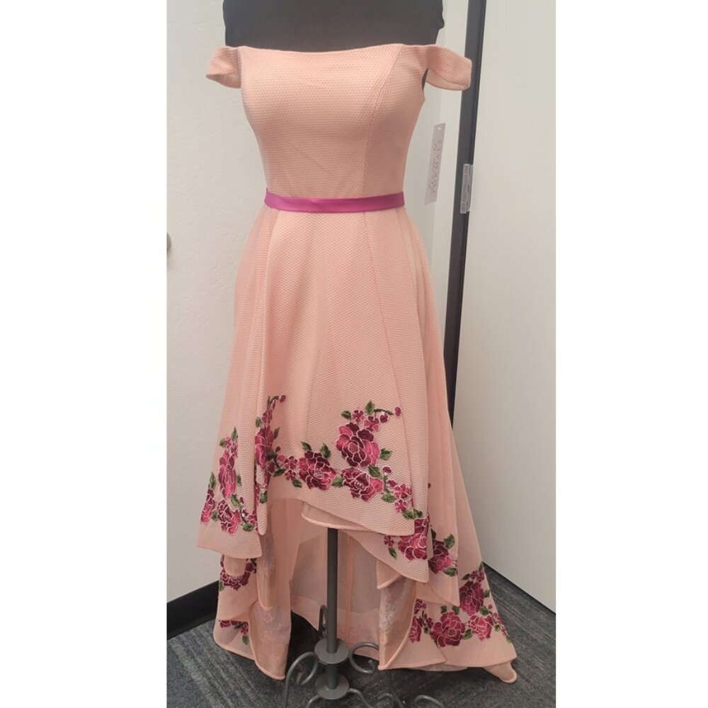 Embroidered hi-lo Dress